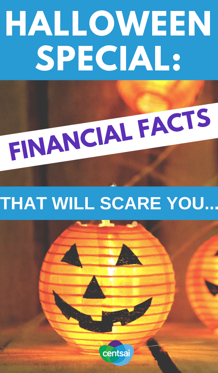 Halloween financial facts from CentSai and Sammy Rabbit. What are the stats that should scare you into action? #financialfreedom #personalfinance #finance #financeplanning