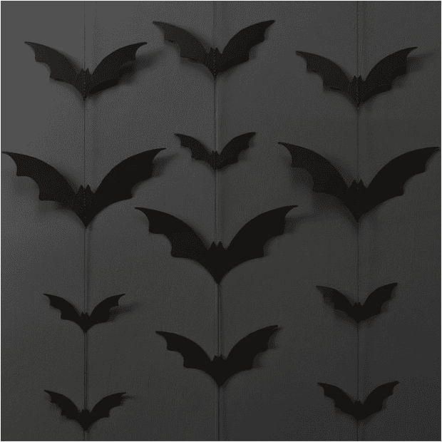 27 Cheap Halloween Party Ideas for Under $27: Bat paper garlands
