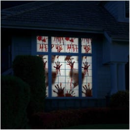 27 Cheap Halloween Party Ideas for Under $27: Bloody window and door decals
