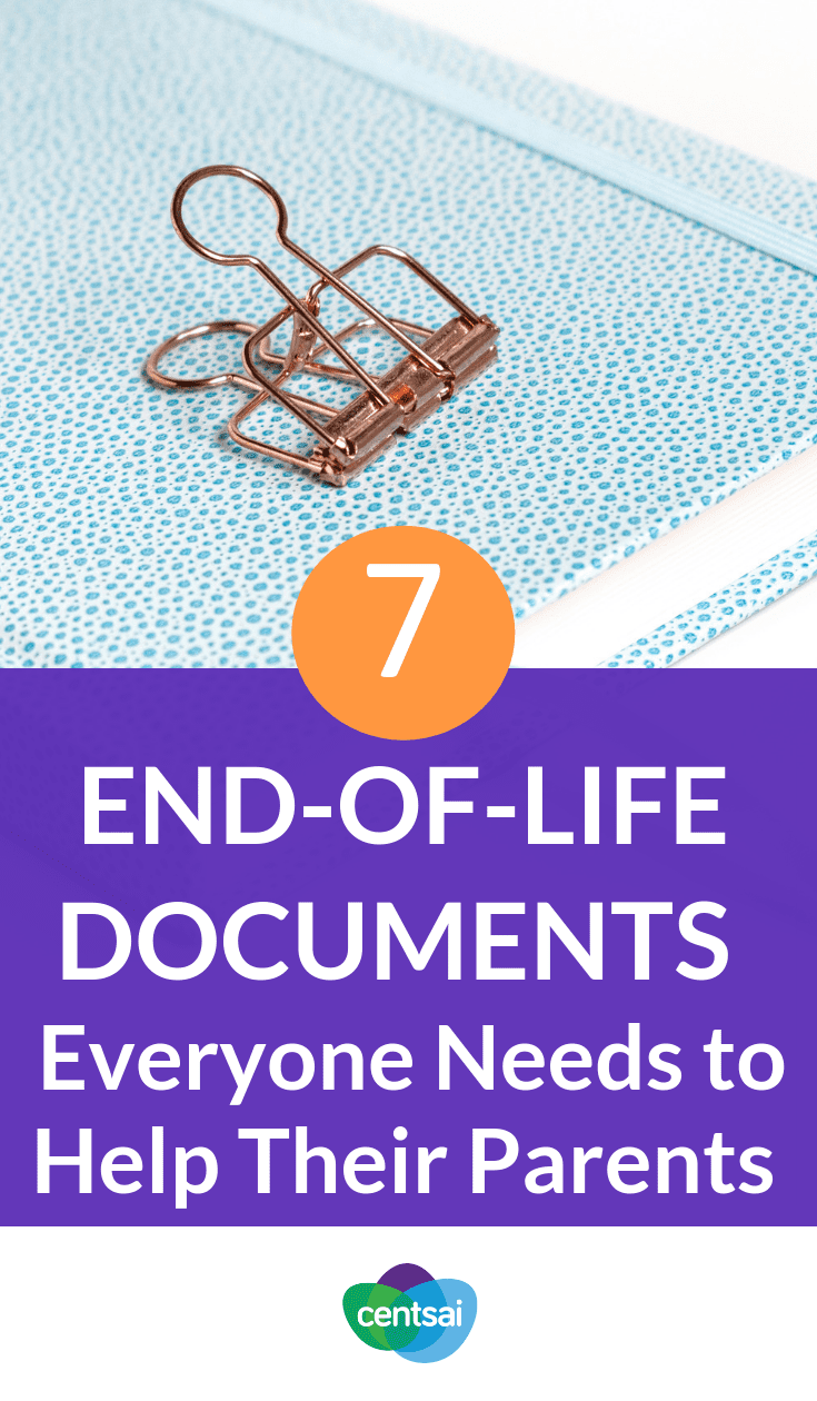 7 End-of-Life Documents Everyone Needs to Help Their Parents. Do you ever worry about how you'll take care of your parents when they get older? Make sure they have these #endoflifedocuments in place. #financialliteracy #financialplanning #financialindependence