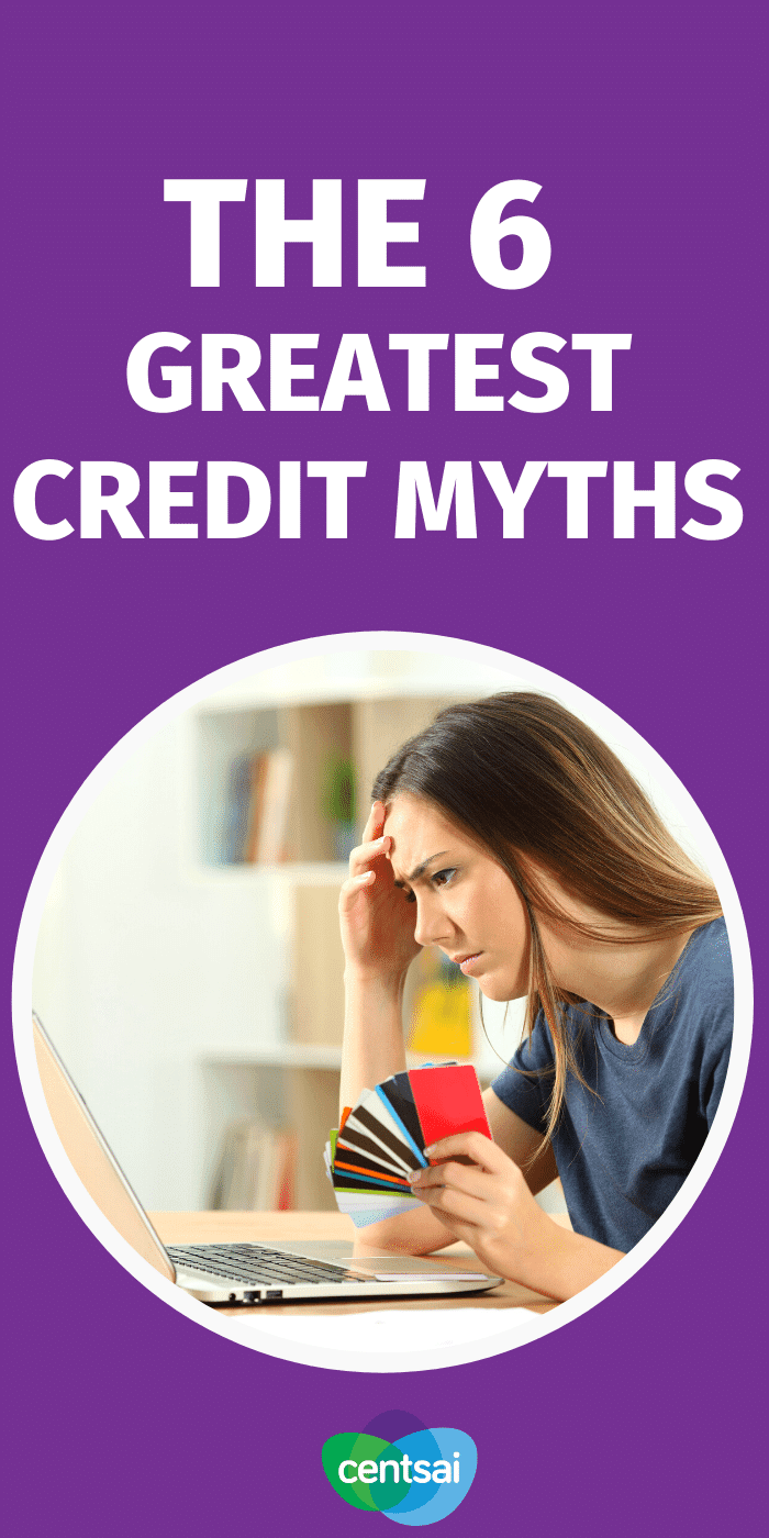There is a lot of misinformation when it comes to credit. Our resident expert debunks the top myths surrounding credit. Check out these credit score myths. #CentSai #creditcard #improvecreditscore #creditscore #bettercreditscore