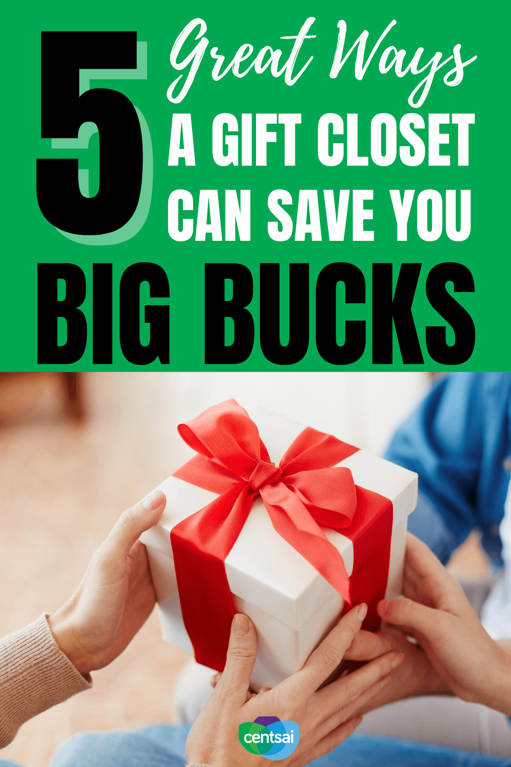 Instead of entering a mad, last-minute rush for birthday or holiday presents, keep a gift closet that you can pull from year-round! #CentSai #frugaltips #frugallifestyle #holidaytips